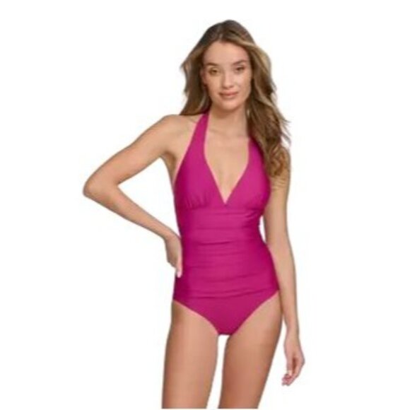 Dkny Other - DKNY NWT Halter Mio One Piece Swimsuit Women’s Large Boysenberry